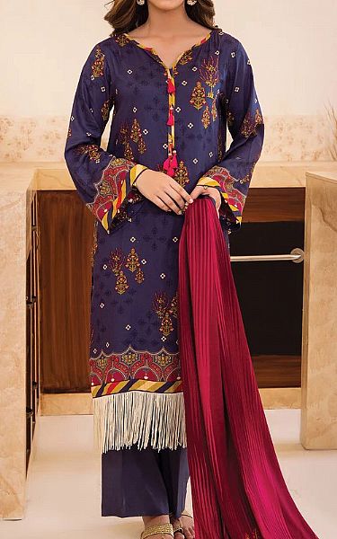 Orient Midnight Blue Linen Suit | Pakistani Dresses in USA- Image 1