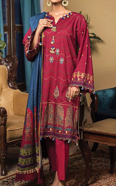 Orient Crimson Khaddar Suit | Pakistani Dresses in USA- Image 1
