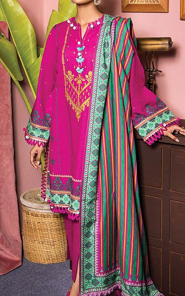 Orient Shocking Pink Khaddar Suit | Pakistani Winter Dresses- Image 1