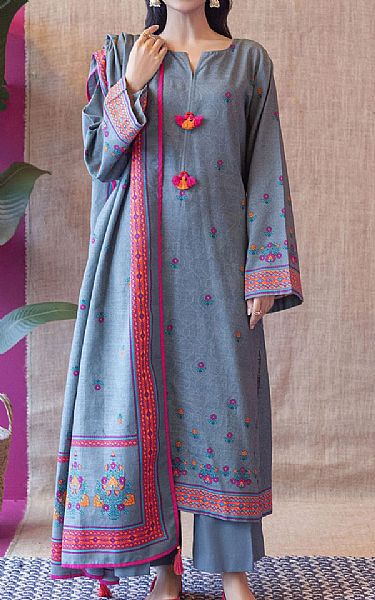 Orient Slate Grey Khaddar Suit | Pakistani Dresses in USA- Image 1
