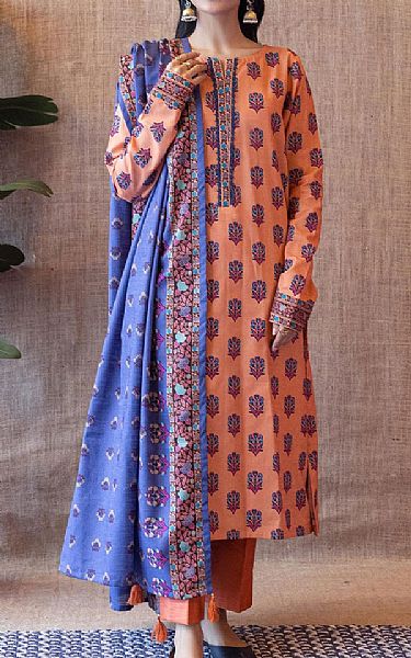 Orient Coral Khaddar Suit | Pakistani Winter Dresses- Image 1