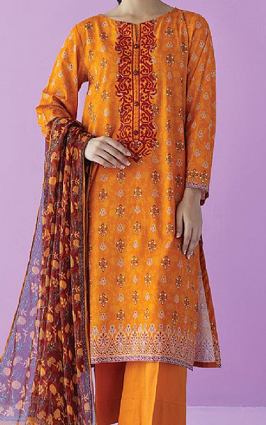 Orient Orange Lawn Suit | Pakistani Lawn Suits- Image 1