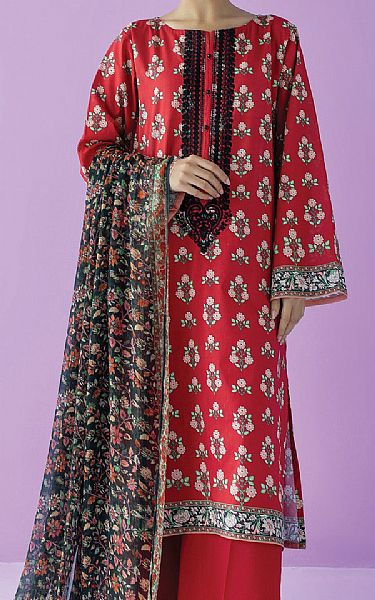 Orient Red Lawn Suit | Pakistani Lawn Suits- Image 1
