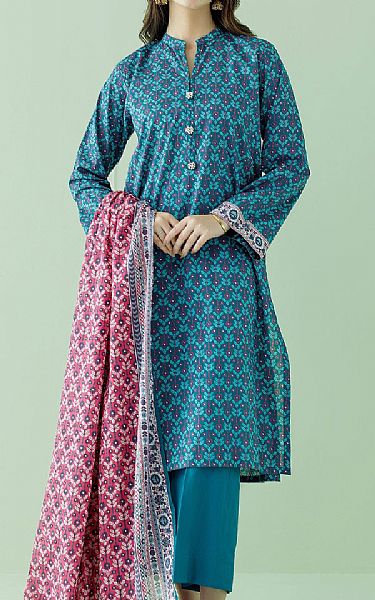 Orient Dark Turquoise Lawn Suit | Pakistani Lawn Suits- Image 1