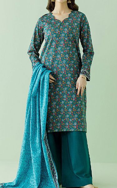 Orient Teal Lawn Suit | Pakistani Lawn Suits- Image 1