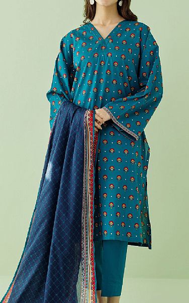 Orient Teal Blue Lawn Suit | Pakistani Lawn Suits- Image 1