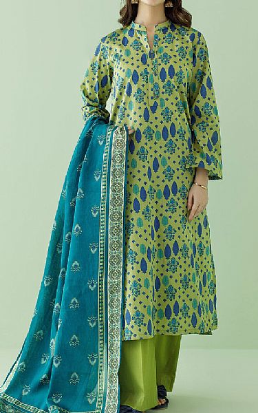 Orient Asparagus Green Lawn Suit | Pakistani Lawn Suits- Image 1