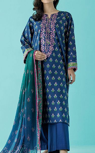 Orient Blue Zodiac Lawn Suit | Pakistani Lawn Suits- Image 1