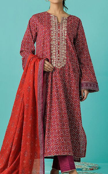 Orient Dark Pastel Red/Purple Lawn Suit | Pakistani Lawn Suits- Image 1