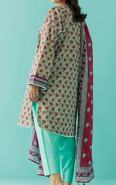Orient Green/Deep Carmine Lawn Suit | Pakistani Lawn Suits- Image 2