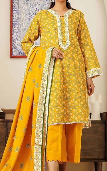 Orient Yellow Khaddar Suit | Pakistani Winter Dresses in USA- Image 1