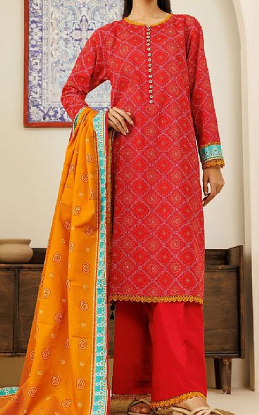 Orient Ruby Red Khaddar Suit | Pakistani Winter Dresses in USA- Image 1