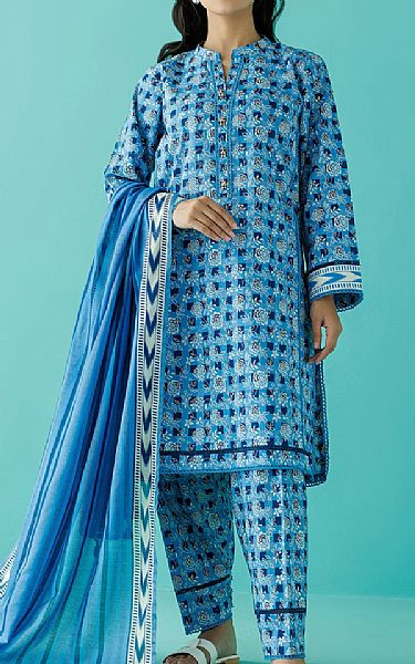 Orient Curious Blue Lawn Suit | Pakistani Lawn Suits- Image 1