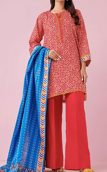 Orient Torch Red Khaddar Suit | Pakistani Winter Dresses in USA- Image 1
