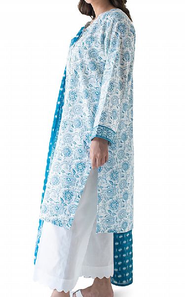 Orient Off-white/Blue Lawn Suit | Pakistani Lawn Dress in USA- Image 2