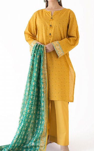Orient Mustard Lawn Suit | Pakistani Lawn Dress in USA- Image 1