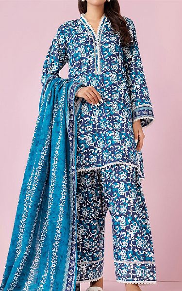 Orient Blue/Turquoise Khaddar Suit | Pakistani Winter Dresses in USA- Image 1