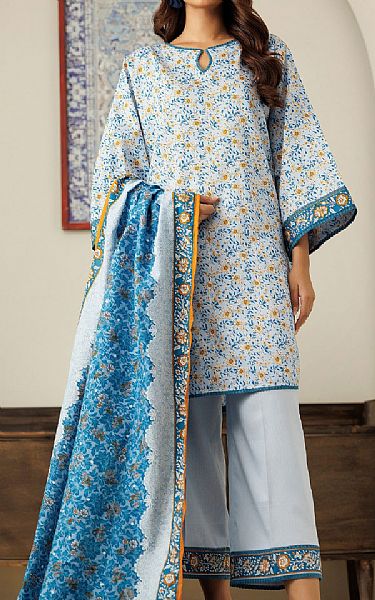 Orient Cadet Blue Cottel Suit | Pakistani Winter Dresses in USA- Image 1
