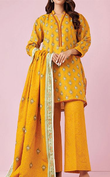 Orient Mustard Khaddar Suit | Pakistani Winter Dresses in USA- Image 1