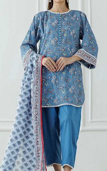 Orient Denim Blue Lawn Suit | Pakistani Lawn Dress in USA- Image 1