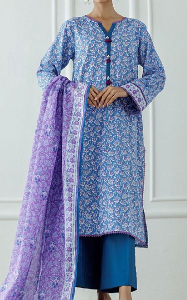 Orient Cornflower Blue Lawn Suit | Pakistani Lawn Dress in USA- Image 1