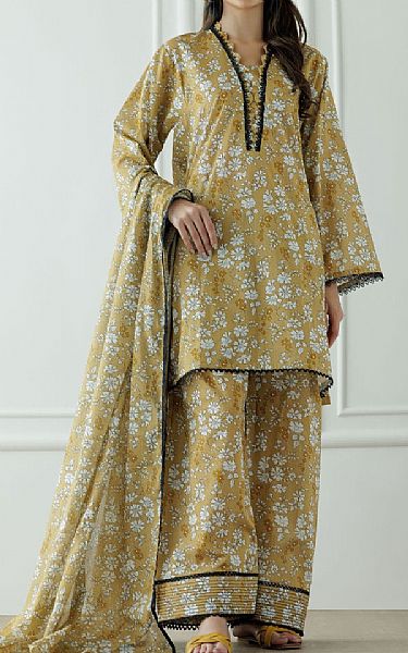 Orient Mustard Lawn Suit | Pakistani Lawn Dress in USA- Image 1