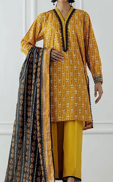 Orient Mustard Lawn Suit | Pakistani Lawn Dress in USA- Image 1