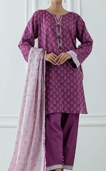 Orient Plum Lawn Suit | Pakistani Lawn Dress in USA- Image 1