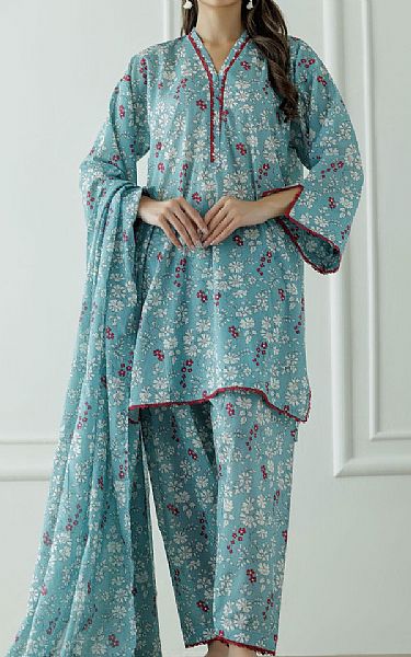 Orient Cadet Blue Lawn Suit | Pakistani Lawn Dress in USA- Image 1