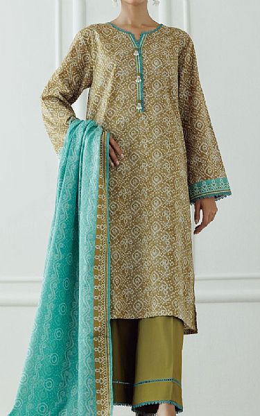 Orient Olive Lawn Suit | Pakistani Lawn Dress in USA- Image 1