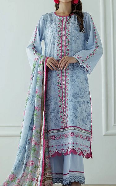 Orient Cadet Blue Lawn Suit | Pakistani Lawn Dress in USA- Image 1