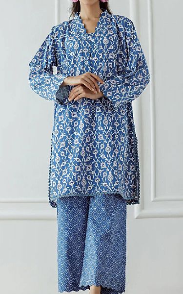Orient Blue Lawn Suit (2 Pcs) | Pakistani Lawn Dress in USA- Image 1