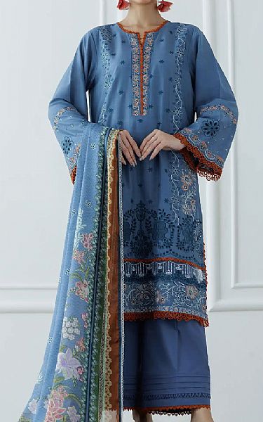 Orient Denim Blue Lawn Suit | Pakistani Lawn Dress in USA- Image 1