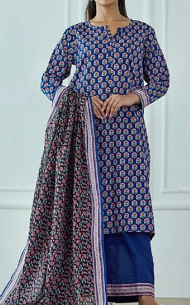 Orient Blue Khaddar Suit | Pakistani Winter Dresses in USA- Image 1