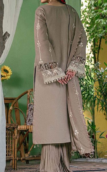 Parishay Pale Oyster Karandi Suit | Pakistani Winter Dresses- Image 2
