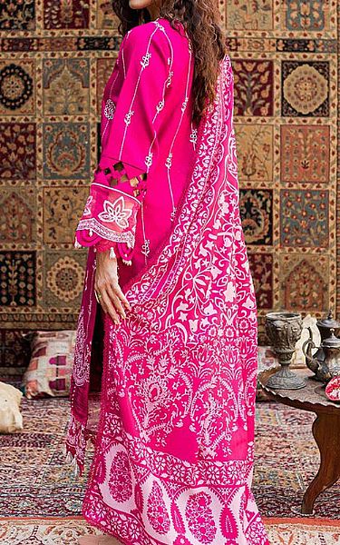 Parishay Hot Pink Dobby Suit | Pakistani Winter Dresses- Image 2