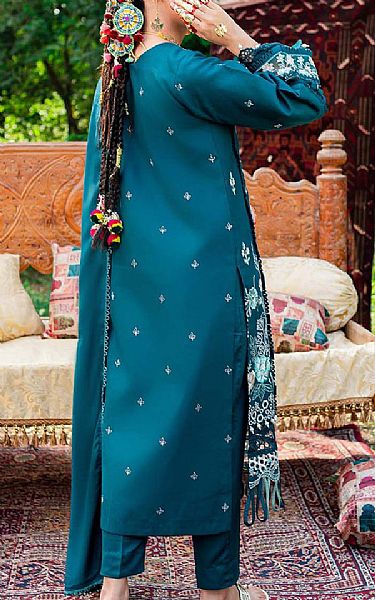 Parishay Venice Blue Dobby Suit | Pakistani Winter Dresses- Image 2