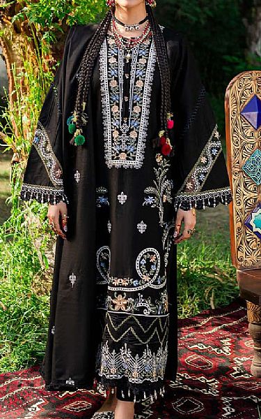 Parishay Black Dobby Suit | Pakistani Winter Dresses- Image 1