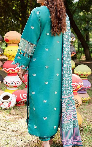 Parishay Turquoise Dobby Suit | Pakistani Winter Dresses- Image 2
