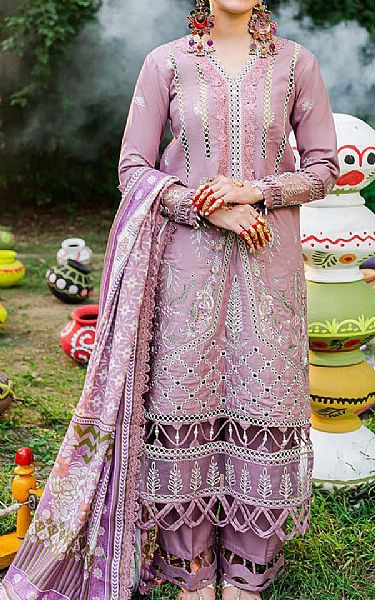 Parishay Mauve Dobby Suit | Pakistani Winter Dresses- Image 1