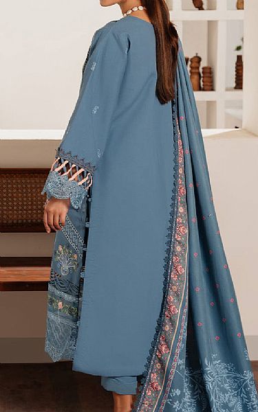 Parishay Slate Blue Karandi Suit | Pakistani Winter Dresses in USA- Image 2