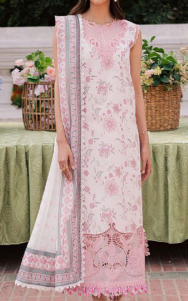 Parishay Off White/Pink Lawn Suit | Pakistani Lawn Dress in USA- Image 1