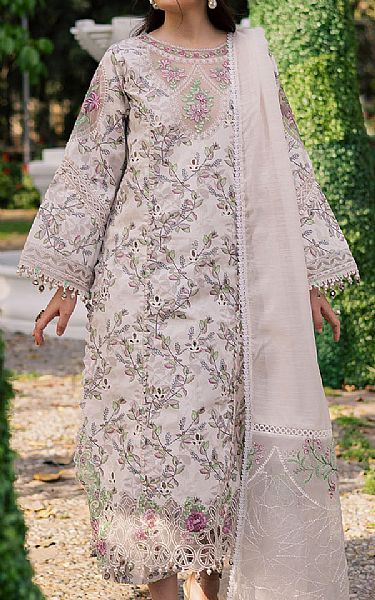 Parishay Pastel Grey Lawn Suit | Pakistani Lawn Dress in USA- Image 1