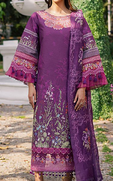 Parishay Grape Purple Lawn Suit | Pakistani Lawn Dress in USA- Image 1