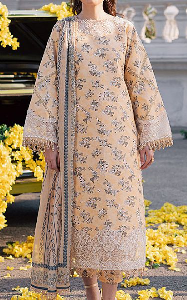Parishay Fawn Lawn Suit | Pakistani Lawn Dress in USA- Image 1