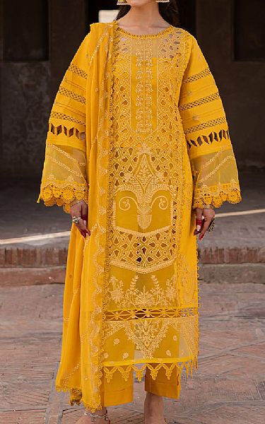 Parishay Mustard Lawn Suit | Pakistani Lawn Dress in USA- Image 1