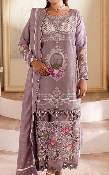 Parishay Light Mauve Khaddar Suit | Pakistani Winter Dresses in USA- Image 1
