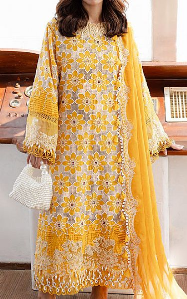Parishay Mustard Lawn Suit | Pakistani Lawn Dress in USA- Image 1