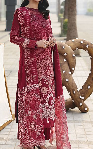 Parishay Wine Lawn Suit | Pakistani Lawn Dress in USA- Image 1