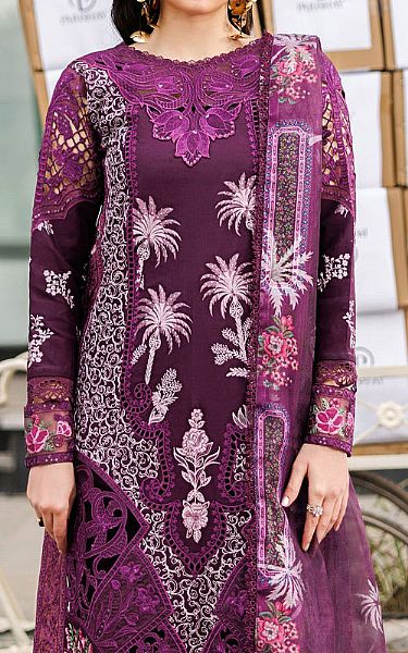 Parishay Purple Lawn Suit | Pakistani Lawn Dress in USA- Image 2